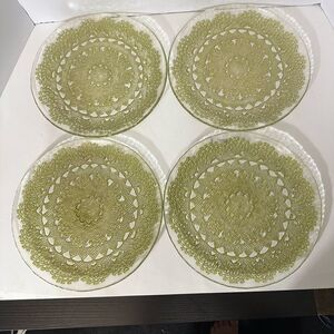 Turkish Glass Entrée Plates Set of 4